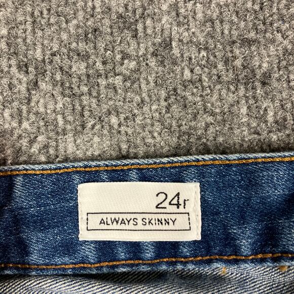 Gap Always Skinny Jeans Womens 24R Blue Distressed Stretch Casual High Rise - Picture 6 of 10